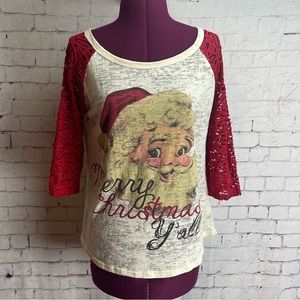 Southern Grace size small merry Christmas yall santa Tshirt